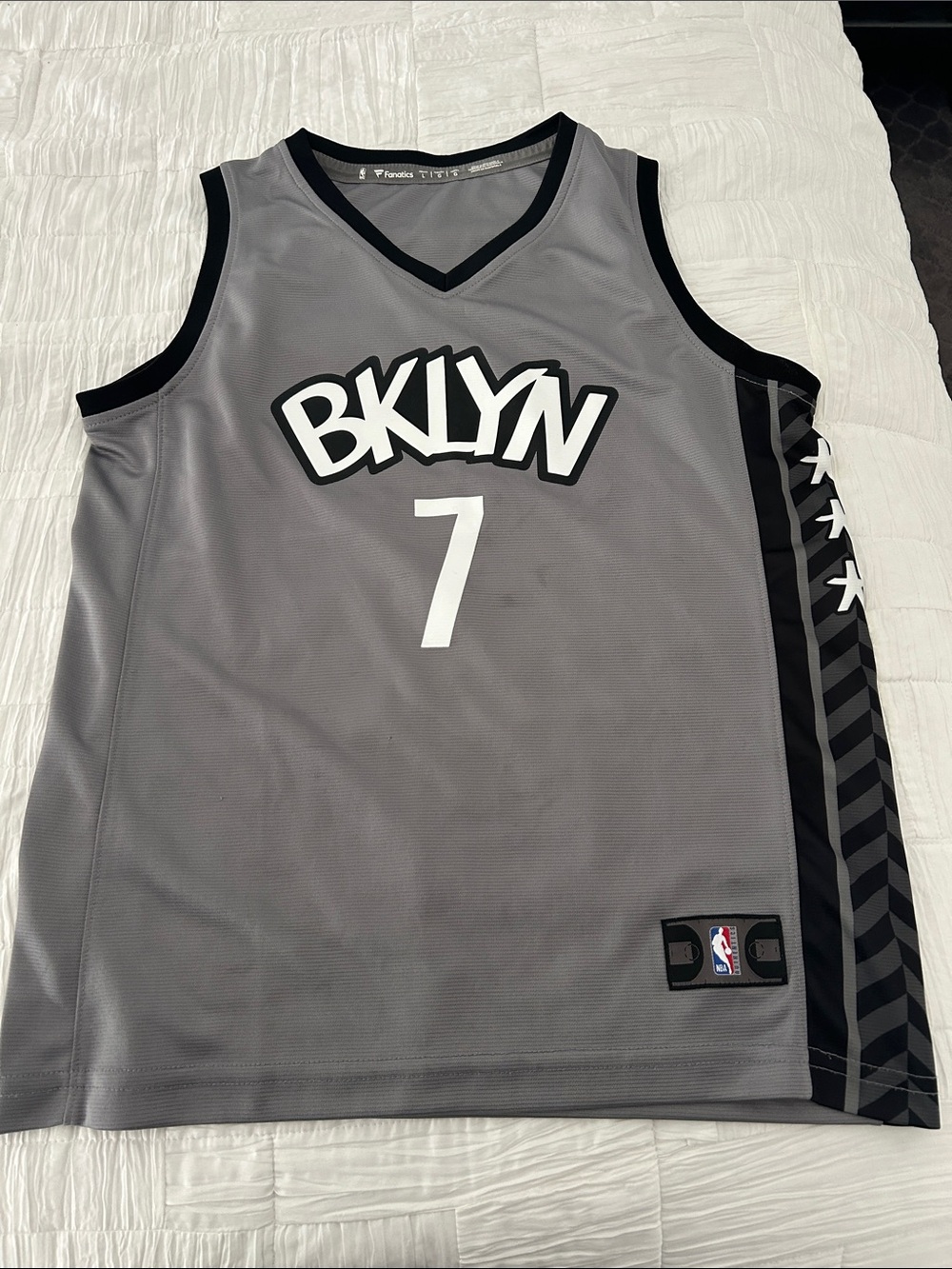 Fanatics Gray and Black V-Neck Basketball Jersey